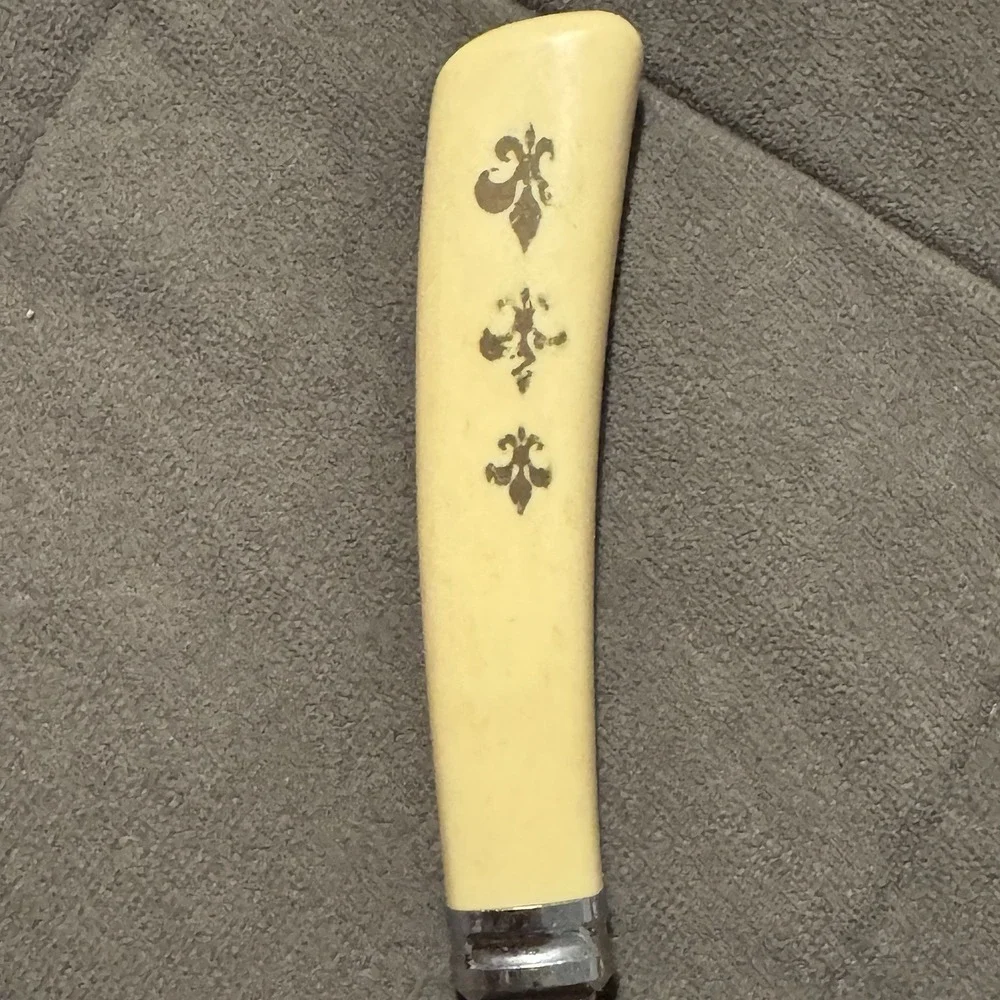 Vintage Household Surgical Stainless Steel‎ Carving Fork Fleur De Lis Handle USA